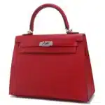 Hermès 2023 Kelly 25 Sellier Rouge Piment and Shocking Rose Madame Palladium Hardware Replica Bags