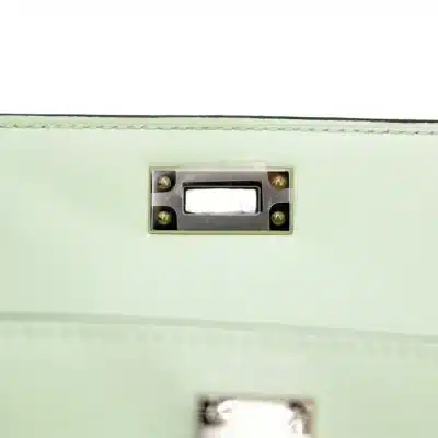 Hermès 2023 Mini Kelly II Vert Fizz Chevre Palladium Hardware Lushentic replica handbags