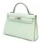 Hermès 2023 Mini Kelly II Vert Fizz Chevre Palladium Hardware Lushentic replica handbags