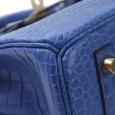 Hermès 2024 Birkin 25 Bleu Royal Matte Porosus Crocodile Gold Hardware