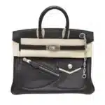 Hermès Rare Collectible Birkin 25 Black Box Calf Silver Hardware