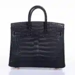 Hermès Birkin 25 Black Matte Alligator Mississippiensis Gold Hardware