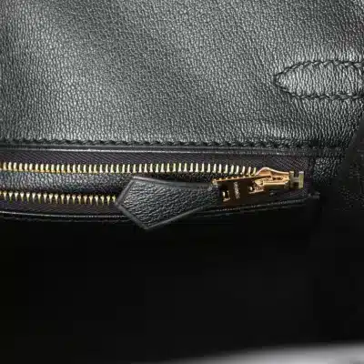 Hermès Birkin 25 Black Matte Alligator Mississippiensis Gold Hardware