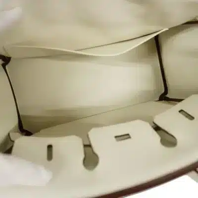 Hermès Birkin 25 Blanc Vaux Swift interior