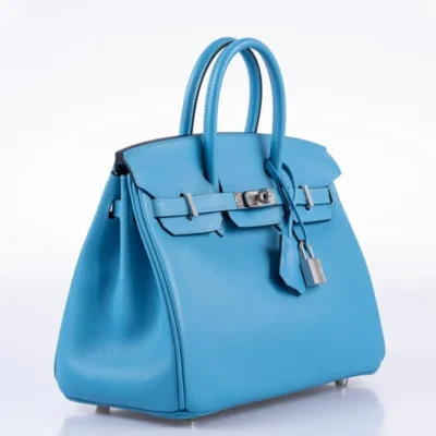 Hermès Birkin 25 Bleu Du Nord Swift Palladium Hardware Lushentic Grade Bags