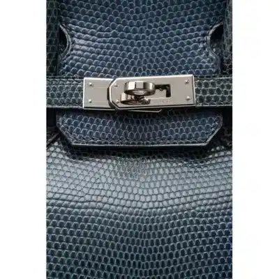 Hermès Birkin 25 Bleu Niloticus Lizard Palladium Hardware