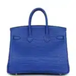 Hermès Birkin 25 Bleu Royal Matte Porosus Crocodile Gold Hardware