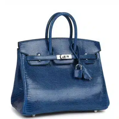 Hermès Birkin 25 Bleu Saphir Lizard Palladium Hardware