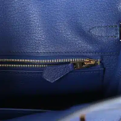 Hermès Birkin 25 Bleu Saphir and Bleu Marine Taurillion Novillo Matte Alligator Mississippiensis Touch Rose Gold Hardware