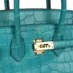 Hermès Birkin 25 Blue Paon Matte Alligator Mississippiensis Gold Hardware