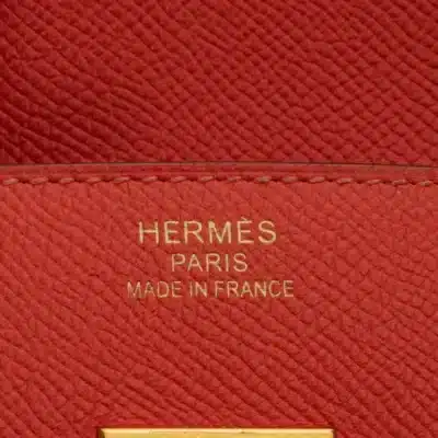 Hermès Birkin 25 Capucine Tadelakt logo