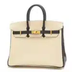 Hermès Birkin 25 Cre Black Togo Brushed Gold Hardware