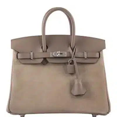 Hermès Limited Edition Birkin 25 Gris Caillou & Etoupe Swift Grizzly Palladium Hardware Affordable