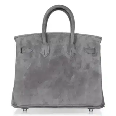 Hermès Birkin 25 Gris Fume Doblis Suede Palladium Hardware luxury bags