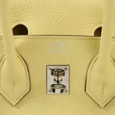 Hermès Birkin 25 Jaune Poussin Togo logo