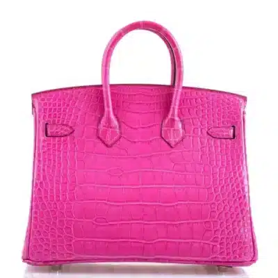 Hermès Birkin 25 Shocking Rose Matte Alligator Mississippiensis Palladium Hardware