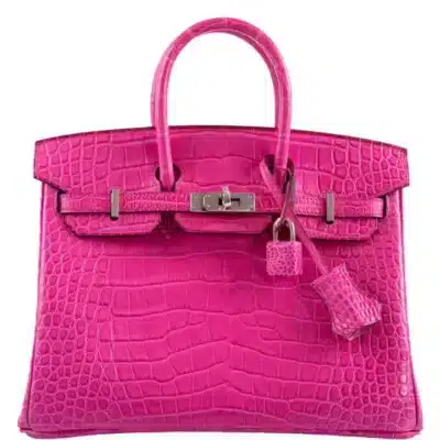 Hermès Birkin 25 Shocking Rose Matte Alligator Mississippiensis Palladium Hardware