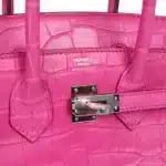 Hermès Birkin 25 Shocking Rose Matte Alligator Mississippiensis Palladium Hardware