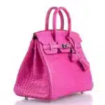 Hermès Birkin 25 Shocking Rose Matte Alligator Mississippiensis Palladium Hardware