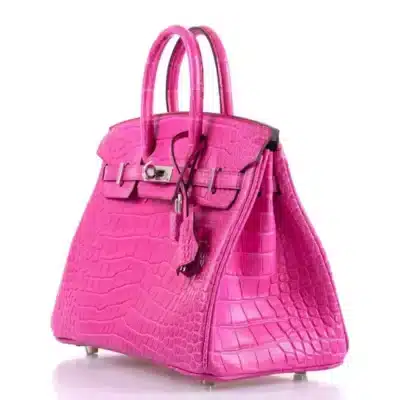 Hermès Birkin 25 Shocking Rose Matte Alligator Mississippiensis Palladium Hardware