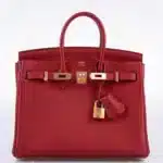 Hermès Birkin 25 Rouge Vif Togo Gold Hardware Quality Rep