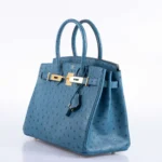 Hermès Birkin 30 Blue Colvert Ostrich Gold Hardware