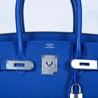 Hermès Birkin 30 Blue Electric Epsom logo