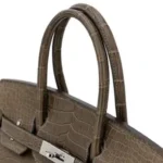 Hermès Birkin 30 Gris Elephant Shiny Niloticus Crocodile Palladium Hardware Lushentic replica handbags