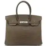 Hermès Birkin 30 Gris Elephant Shiny Niloticus Crocodile Palladium Hardware Lushentic replica handbags