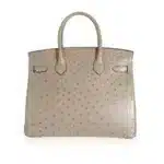 Hermès Birkin 30 Gris Tourterelle Ostrich Brushed Gold Hardware