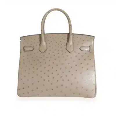 Hermès Birkin 30 Gris Tourterelle Ostrich Brushed Gold Hardware