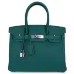 Hermès Birkin 30 Malachite Emerald Toned Clemence Palladium Hardware