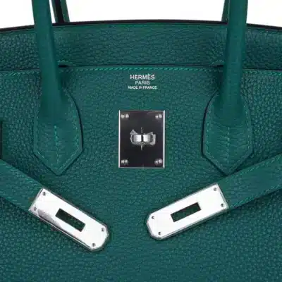 Hermès Birkin 30 Malachite Emerald Toned Clemence logo1