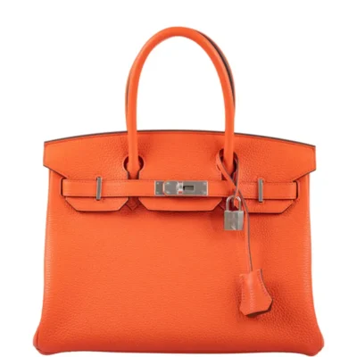 Hermès Birkin 30 Orange Poppy and Blush Clemence Palladium Hardware Quality Rep