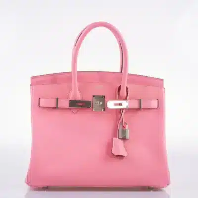 Hermès Birkin 30 Rose Confetti Epsom Palladium Front2