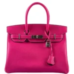 Hermès Birkin 30 Rose Tyrien and Rubis Epsom Palladium Hardware Replica Quality