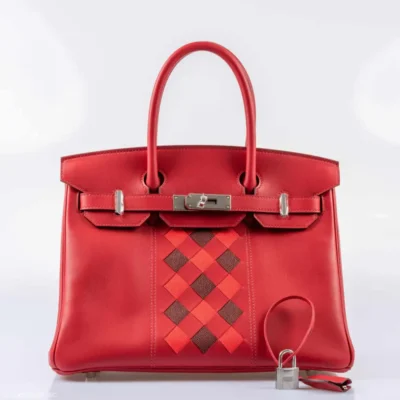 Hermès Birkin 30 Rouge de Coeur and Rouge H Swift & Epsom Palladium Hardware Fake luxury bags for sale