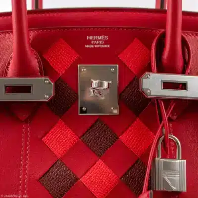 Hermès Birkin 30 Rouge de Coeur Rouge H Swift & Epsom logo