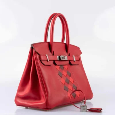 Hermès Birkin 30 Rouge de Coeur and Rouge H Swift & Epsom Palladium Hardware Fake luxury bags for sale