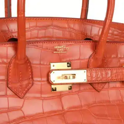 Hermès Birkin 30 Sanguine Matte Alligator logo1