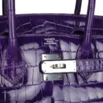 Hermès Birkin 30 Ultraviolet Shiny Niloticus Crocodile Palladium Hardware