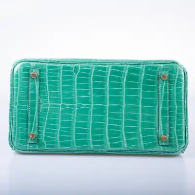 Hermès Birkin 30 Vert Jade Shiny Porosus Crocodile Gold Hardware