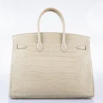 Hermès Birkin 35 Beton Matte Porosus Crocodile Palladium Hardware Replica luxury handbags