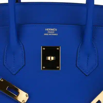 Hermès Birkin 35 Blue Zellige Togo logo1