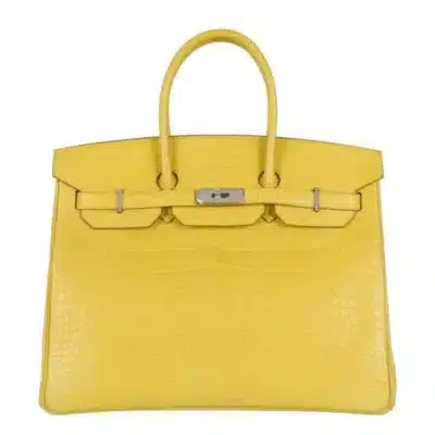 Hermès Birkin 35 Mimosa Matte Alligator Mississippiensis Palladium Hardware