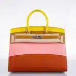 Hermès Limited Edition Birkin 35 Sellier "Sunrise" Rainbow Epsom Palladium Hardware