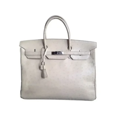 Hermès Birkin 40 Parchemin Ostrich Palladium Hardware Replica luxury handbag