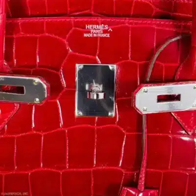 Hermès Birkin 50 Braise Shiny Porosus Crocodile logo