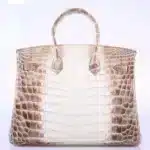 Hermès Rare Collectible Diamond Birkin 35 Himalaya Crocodile Diamond Encrusted 18k White Gold Hardware