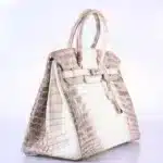 Hermès Rare Collectible Diamond Birkin 35 Himalaya Crocodile Diamond Encrusted 18k White Gold Hardware